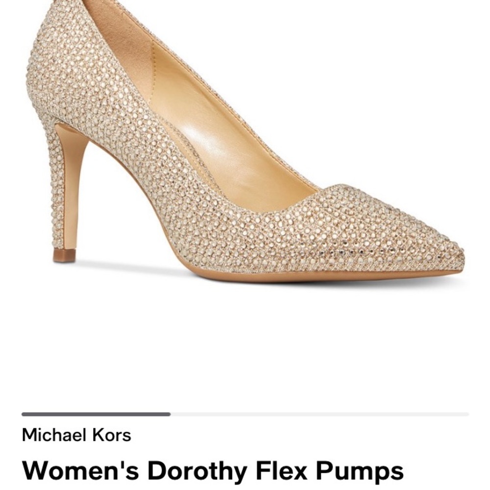 Michael Kors Dorothy Flex Pumps in gold rhinestone, size 10